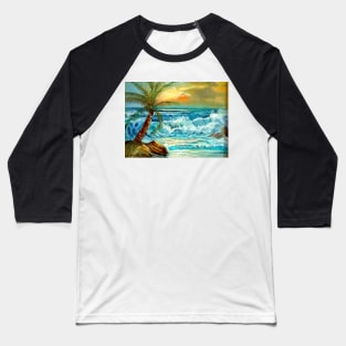 Tropical Hawaiian Beach Baseball T-Shirt